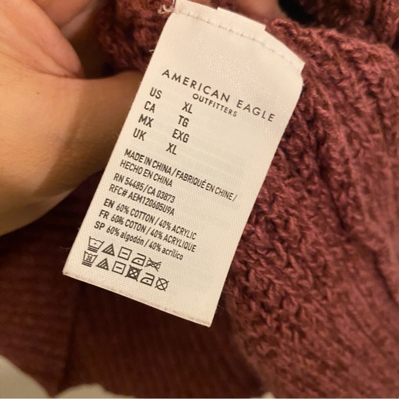 American Eagle Burgundy Cardigan - Picture 5 of 6